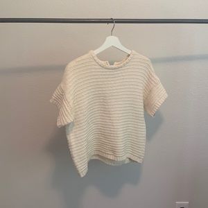 Madewell boxy sweater tee with tie back.
